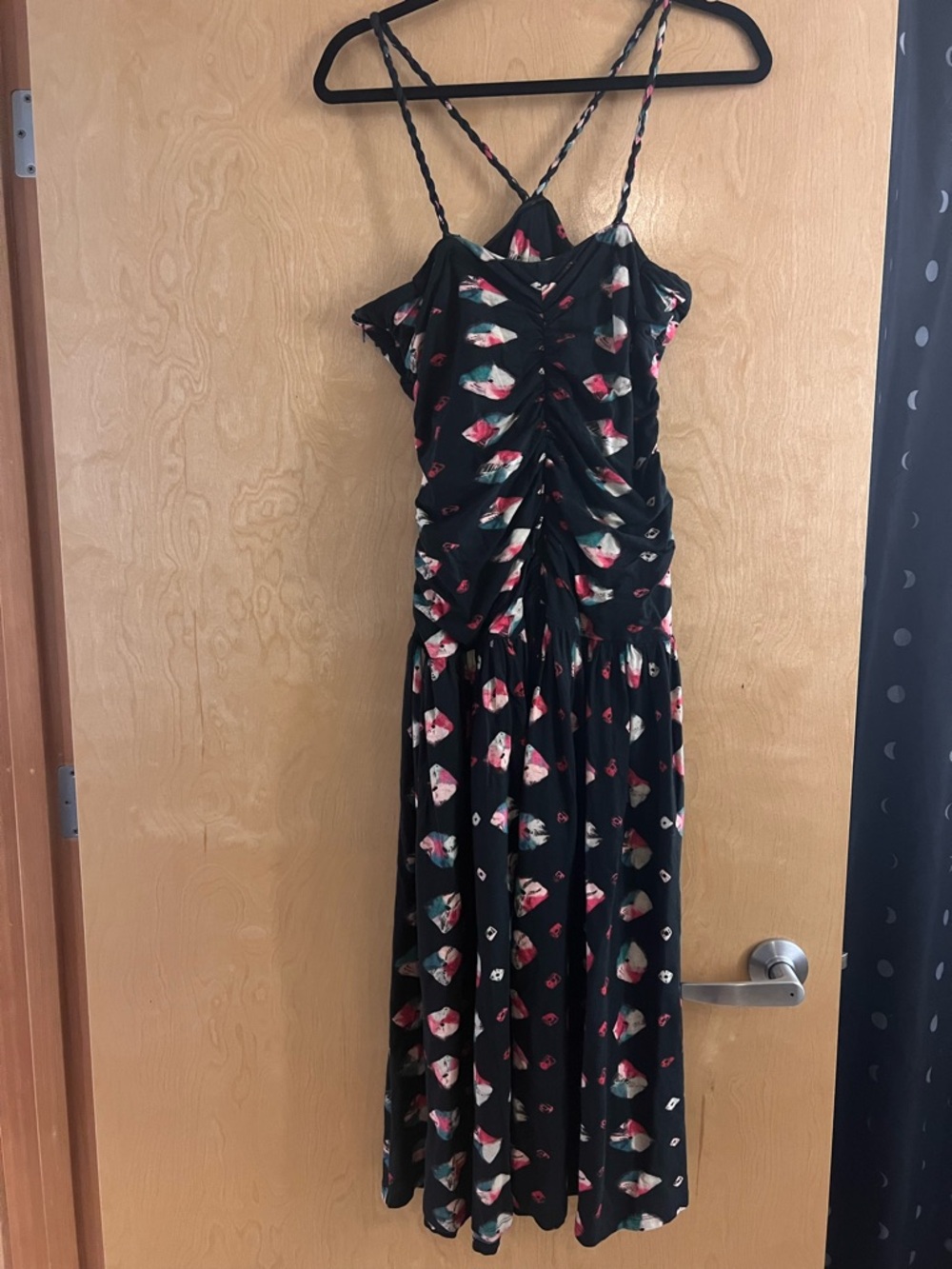 Ulla Johnson Marcella Ruched Midi Dress - Nocturne Floral - Size 10 - Picture 9 of 10